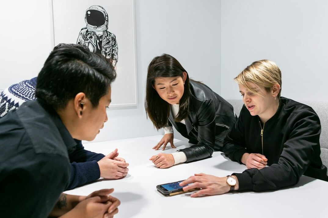 group of executives learning