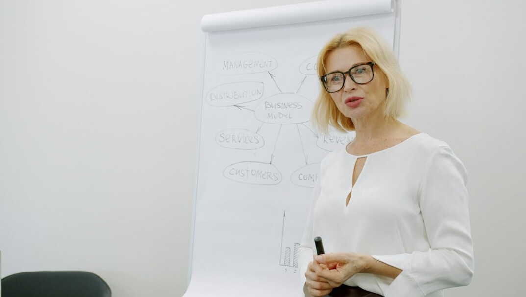 business leader presenting
